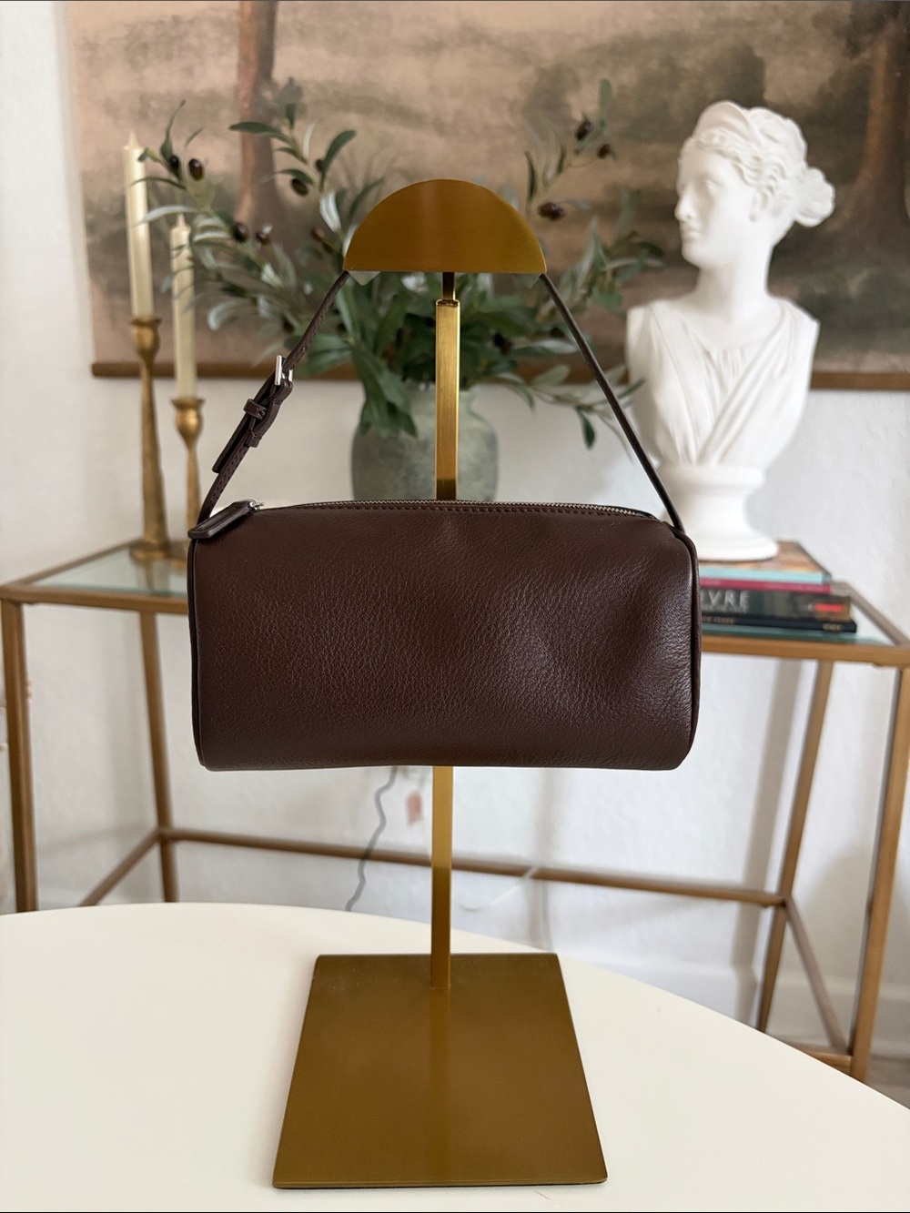 DONNAIN Premium Full-Grained Leather 90s bag in Coffee